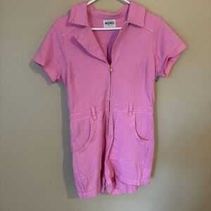 Show Me Your MuMu Pink Collared Romper